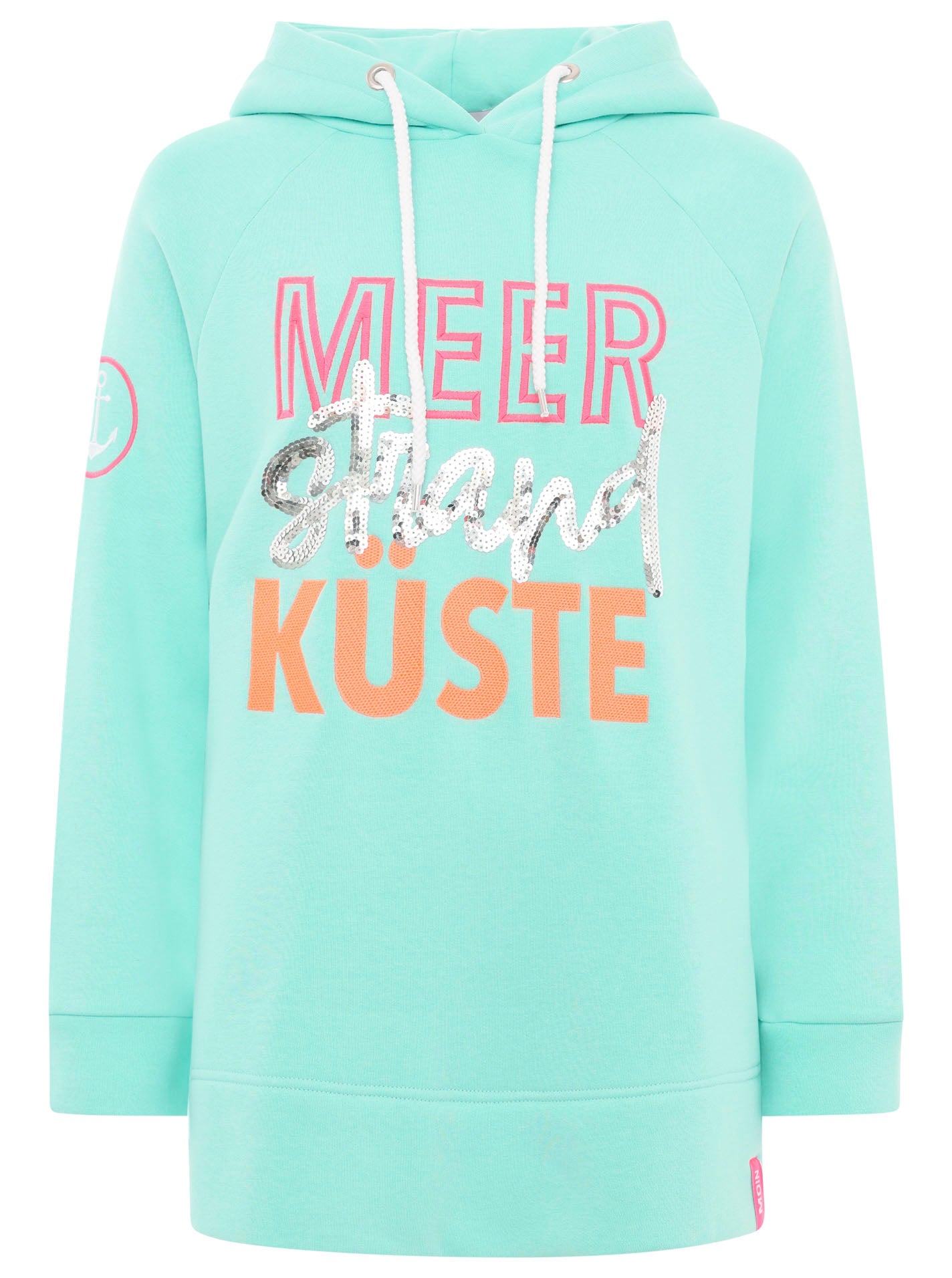 Zwillingsherz - Oversized Hoodie "Meer Strand Küste" - Mintgrün