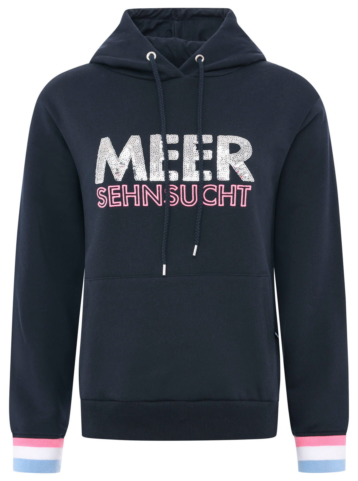 Zwillingsherz - Brandneuer Sommer Hoodie "Meer Sehnsucht" - Dunkelblau/Navy