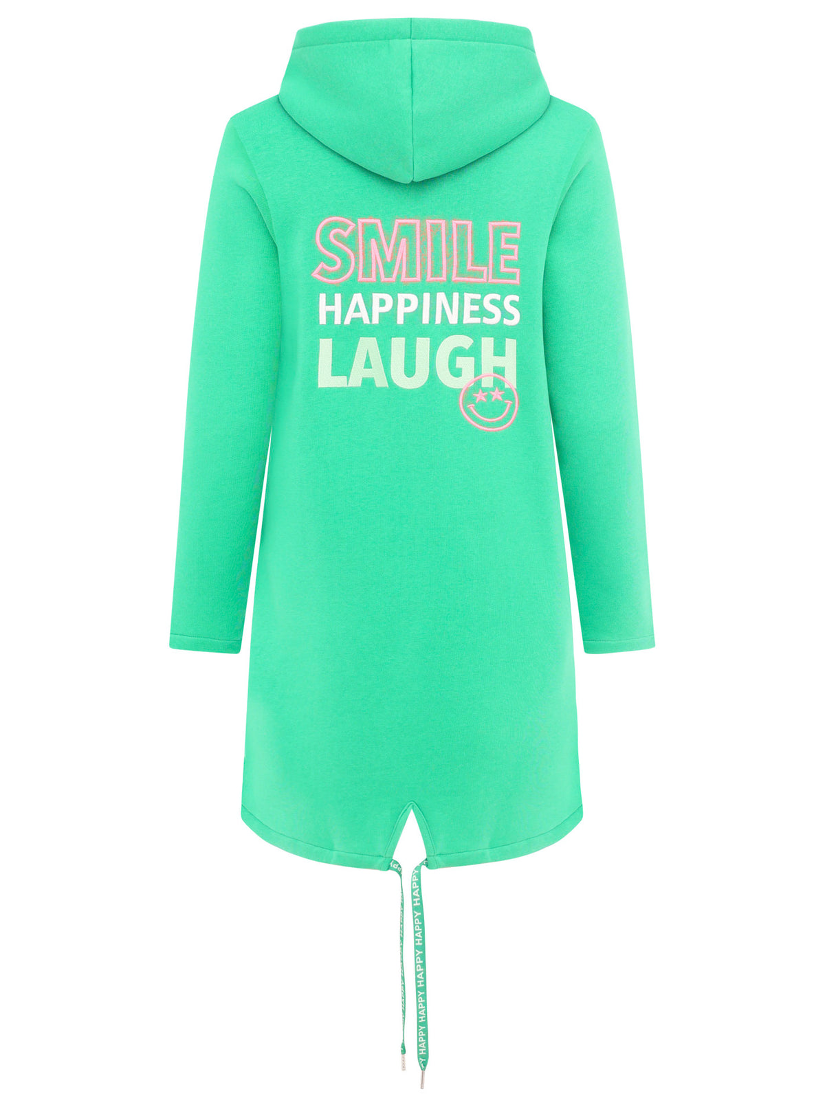 Zwillingsherz - Hoodiemantel "Smile Happiness Laugh" - Grün