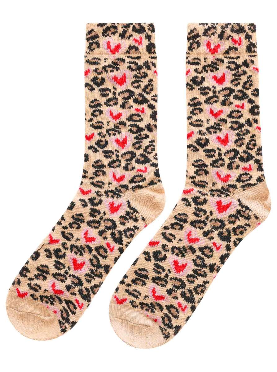 Zwillingsherz - Kuschelsocken Leo - Beige/Pink (1 Paar)