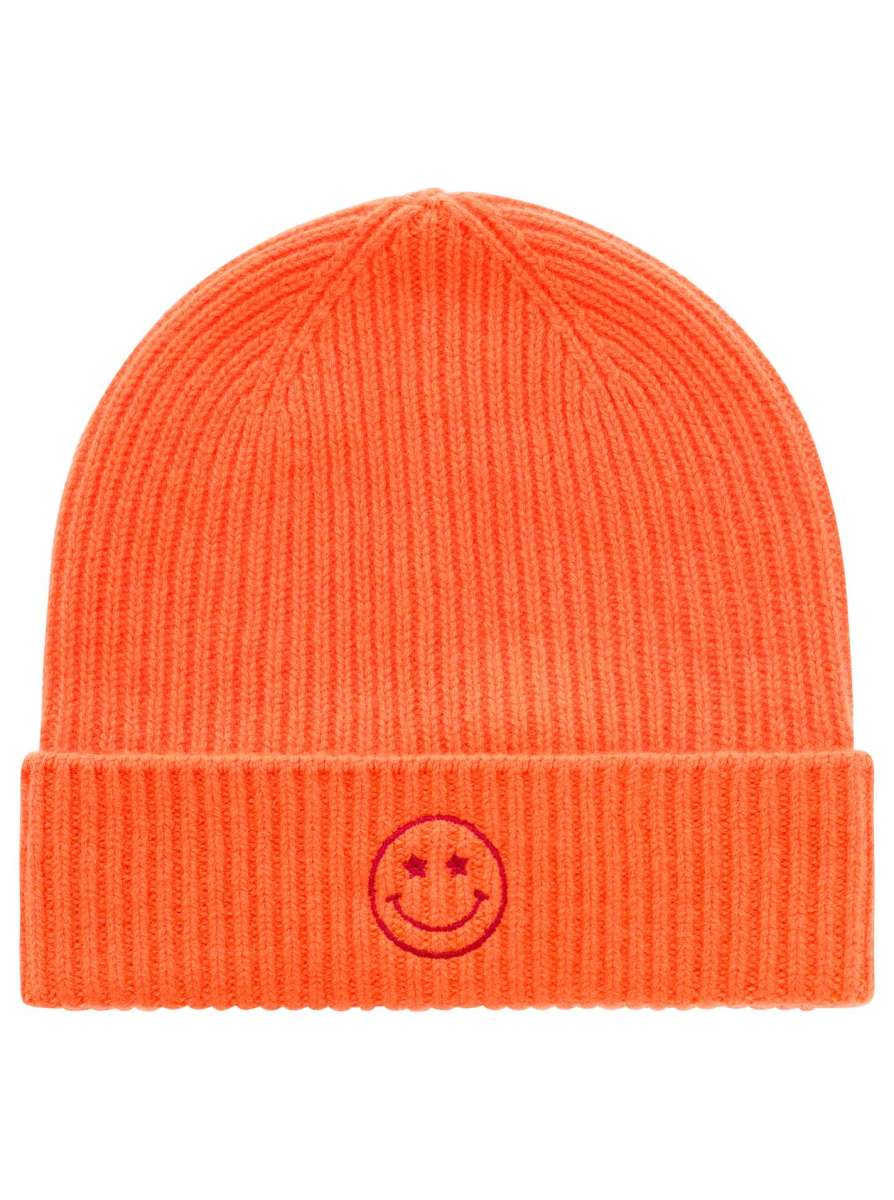 Zwillingsherz - Cashmere Mütze 
 "Smile" - Orange