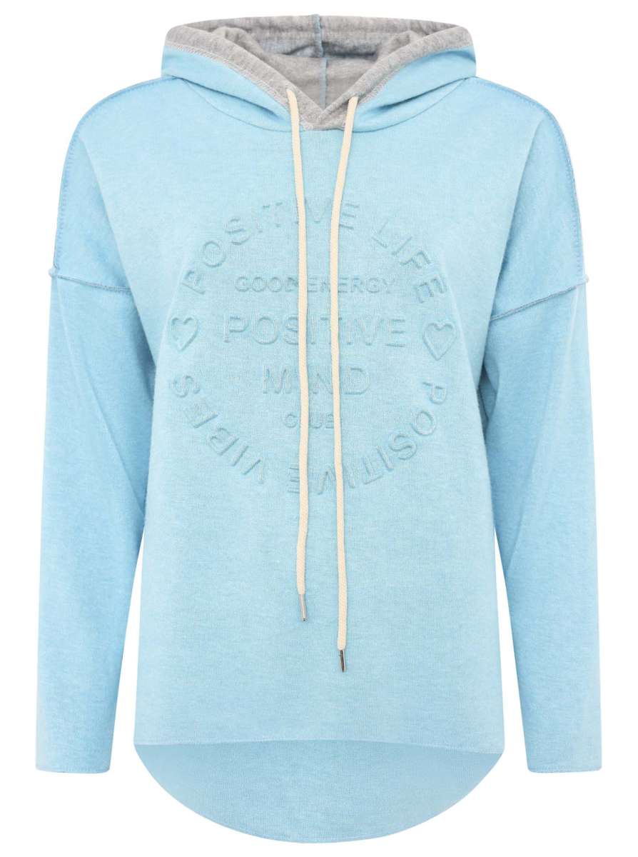 Zwillingsherz - Made in Italy Hoodie "Positive Mind" - Hellblau