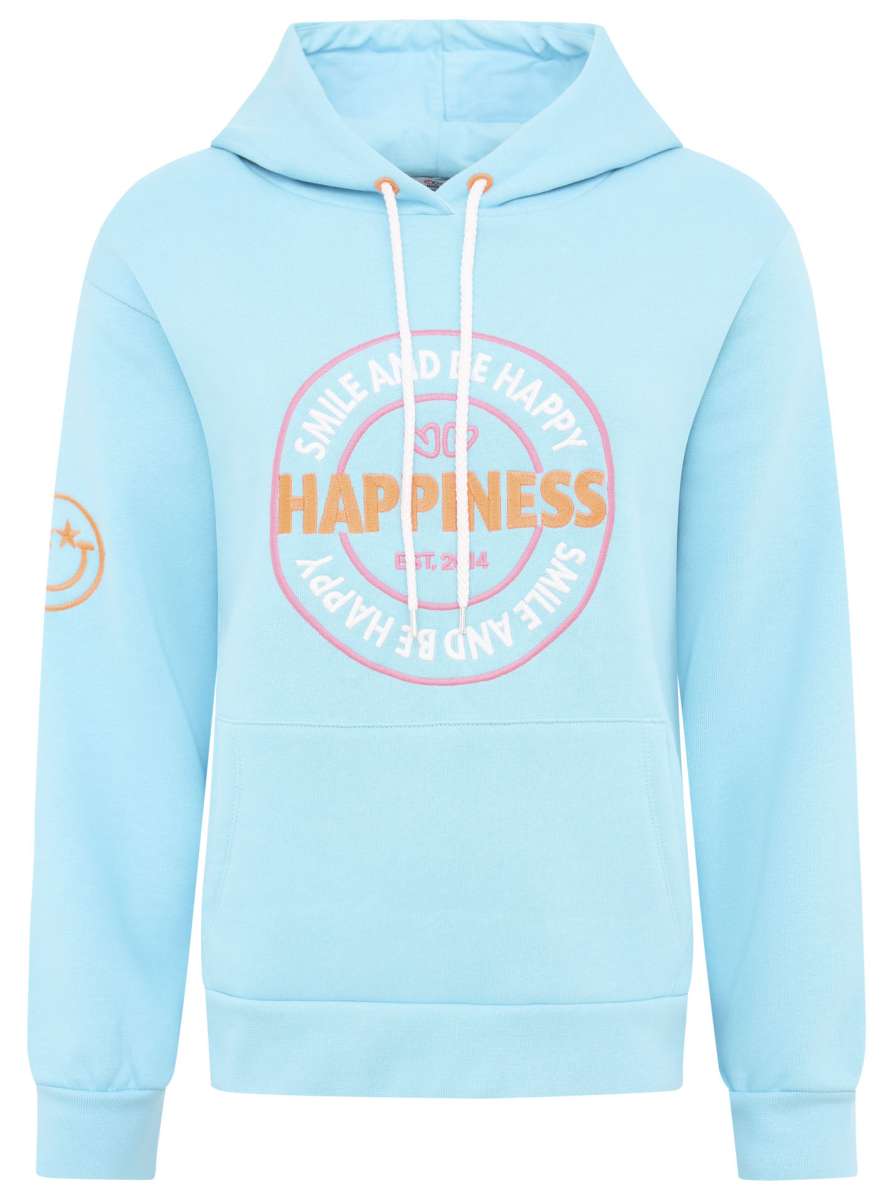 Zwillingsherz - Hoodie "Smile and Happy" - Blau