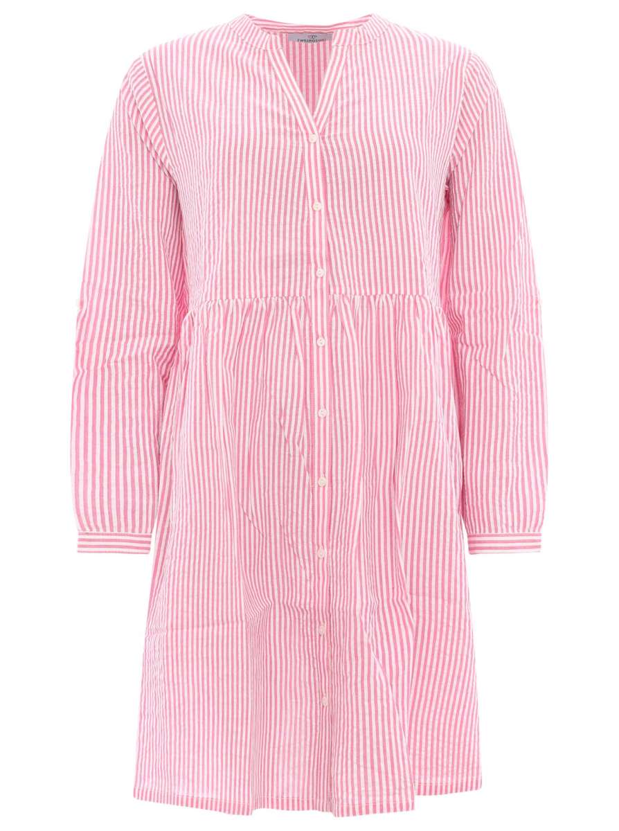Zwillingsherz - Baumwoll Kleid / Tunika (Streifen) - Pink/Weiß