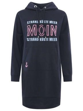 Zwillingsherz - Hoodiekleid "Moin Strand Küste Meer" - Dunkelblau