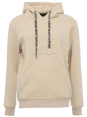 Zwillingsherz - Hoodie/Sweatshirt "Nelina Stay Wild Leo" - Beige