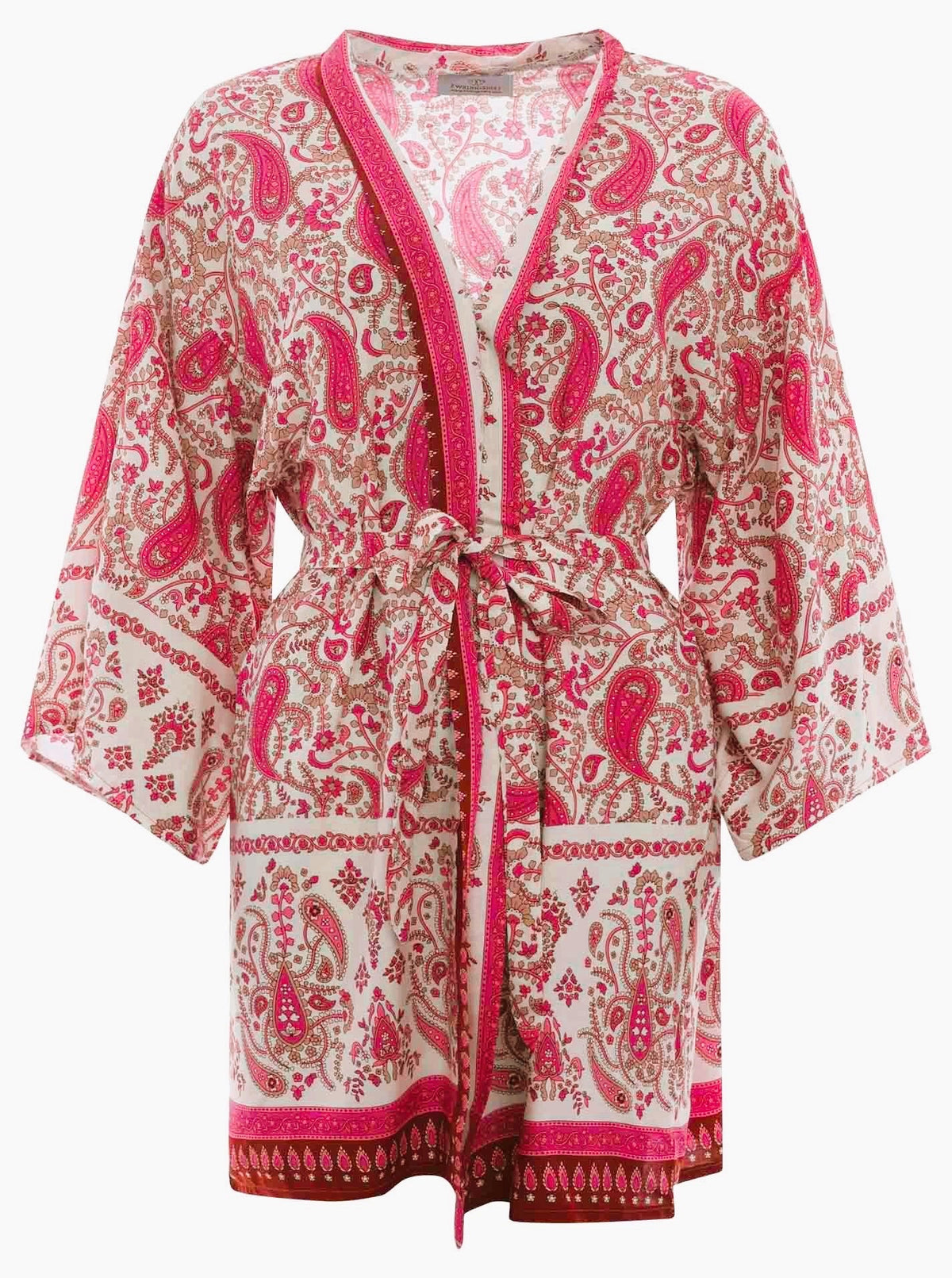 Zwillingsherz - Kleid/Tunika Kimono Paisley - Pink/Creme