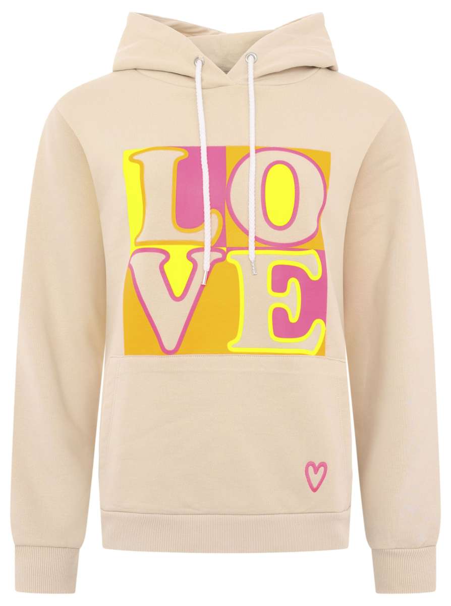 Zwillingsherz - Hoodie "Love"- Beige - CYBER DEAL