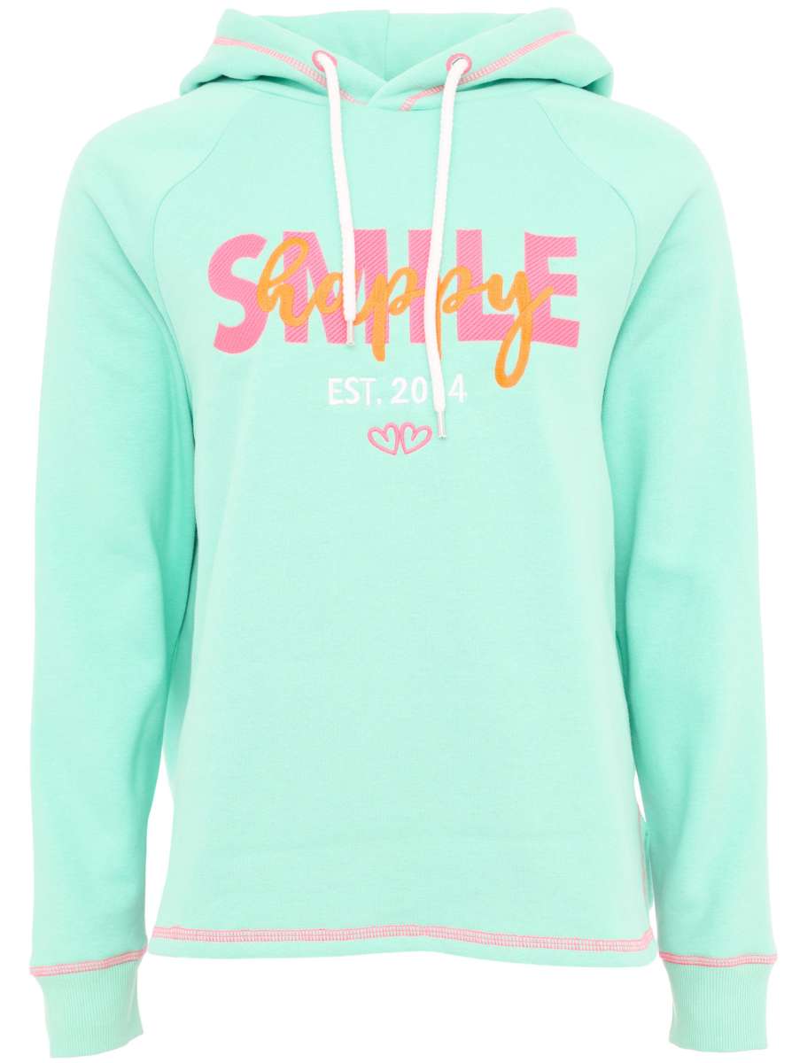 Zwillingsherz - Hoodie "Happy Smile" - Mint/Türkis - CYBER DEAL