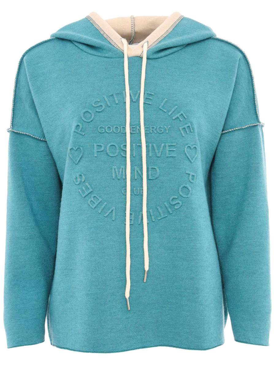 Zwillingsherz - Made in Italy Hoodie "Positive Mind" - Türkis