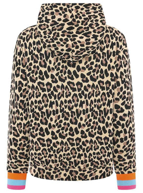 Zwillingsherz - Hoodie/Sweatshirt "Leo Leopard Neon" - Beige/Schwarz