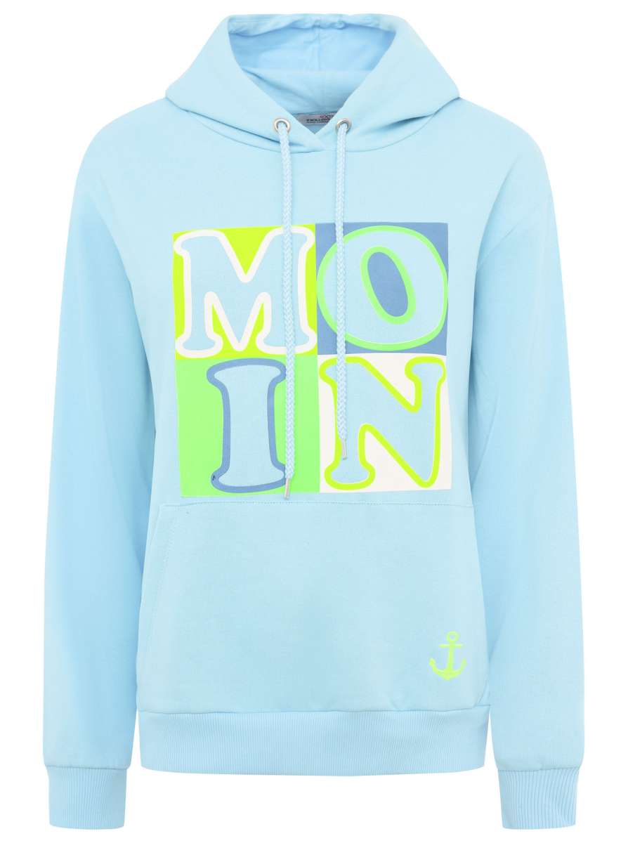 Zwillingsherz - „Moin“ Hoodie/Sweatshirt - Hellblau - Cyber Deal