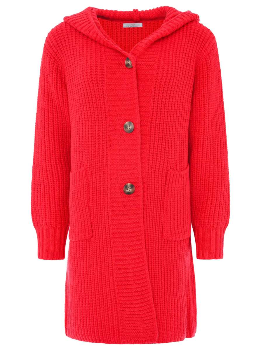 Zwillingsherz Hochwertiger Langer Cardigan - Rot