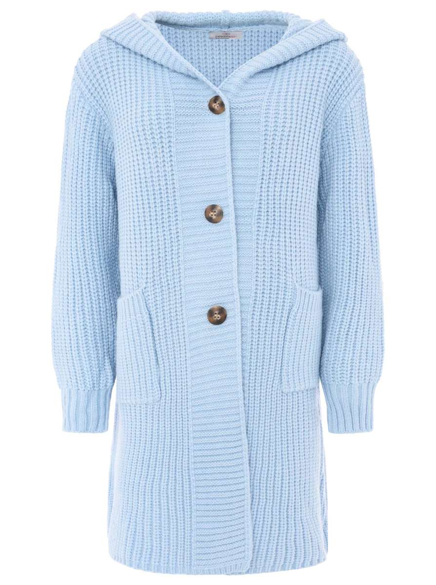 Zwillingsherz Hochwertiger Langer Cardigan - Blau