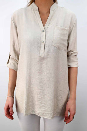 Viskose Bluse - Beige