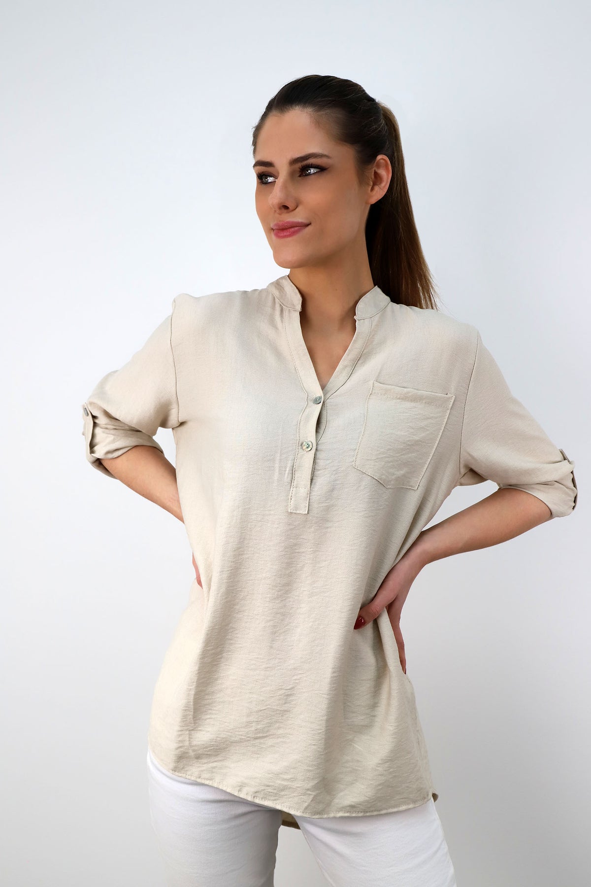 Viskose Bluse - Beige