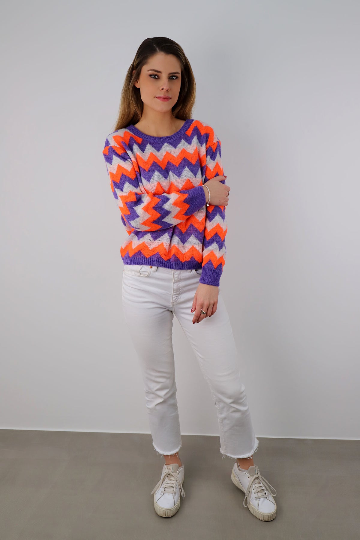 Pullover Muster - Orange