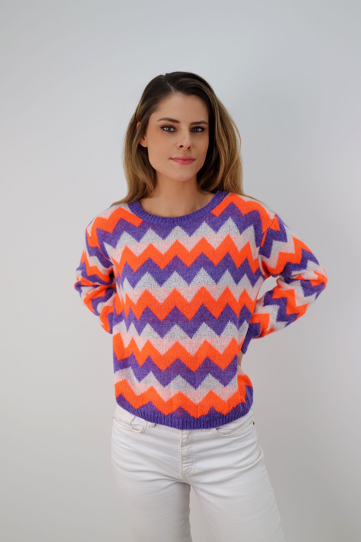 Pullover Muster - Orange