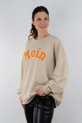 Selected Touch Sweatshirt "Moin" - Beige