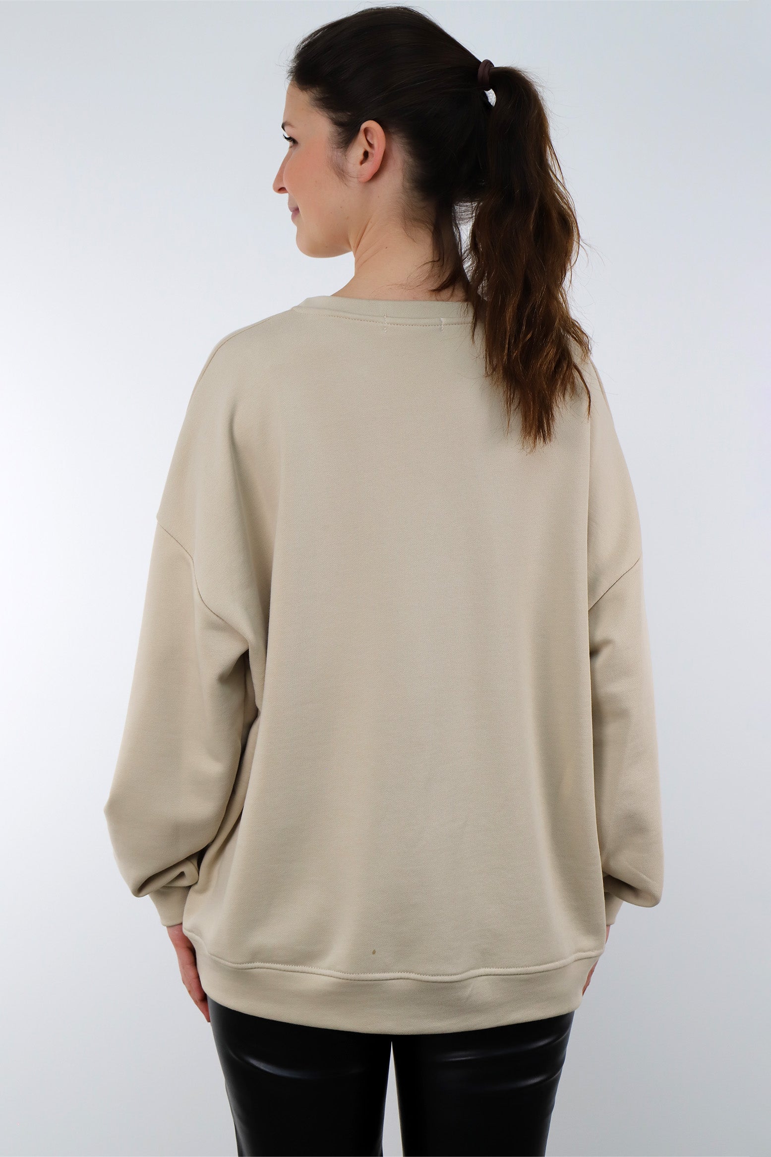 Selected Touch Sweatshirt "Moin" - Beige