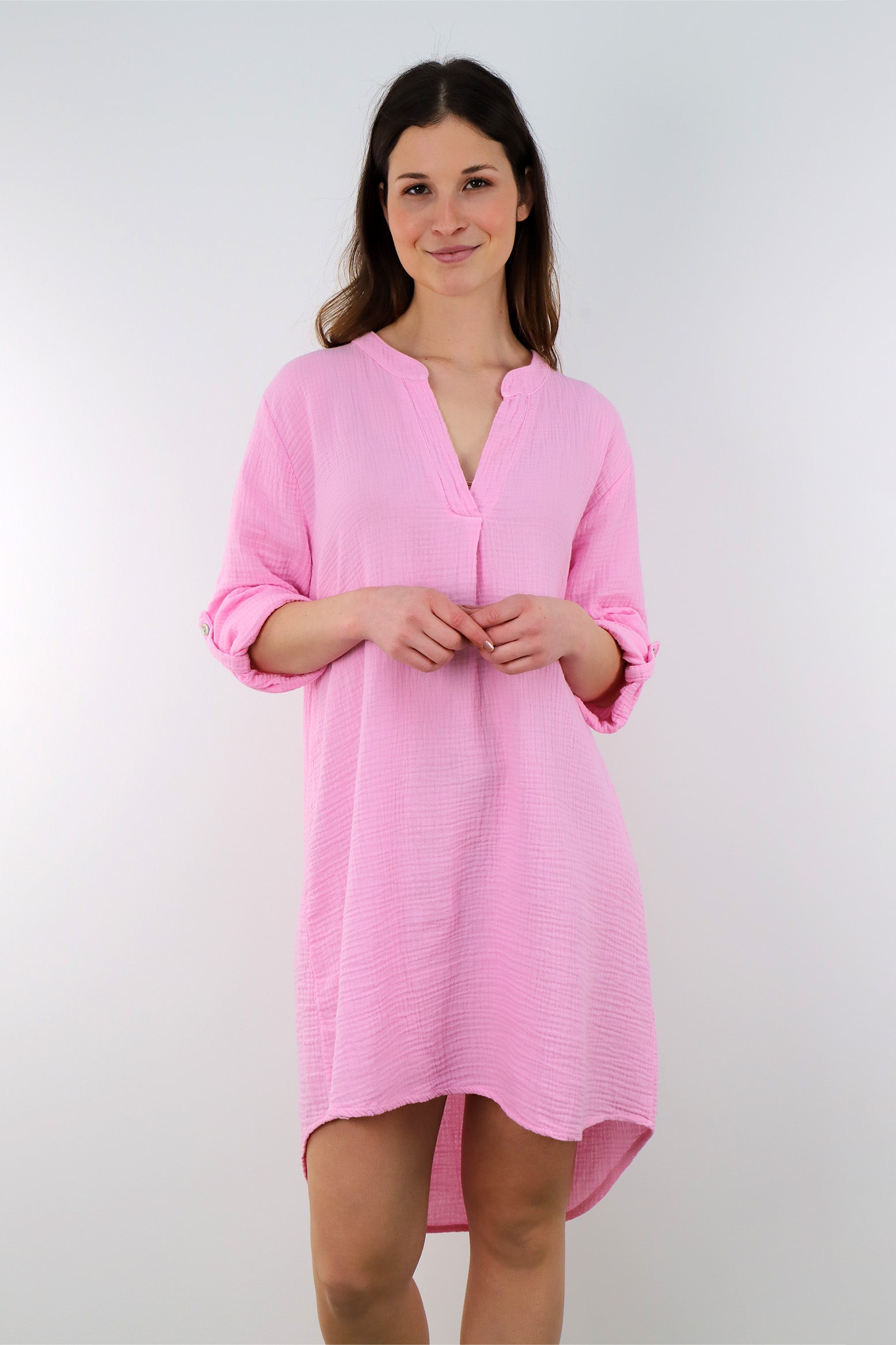 Zwillingsherz Musselin Tunika / Kleid - Rosa