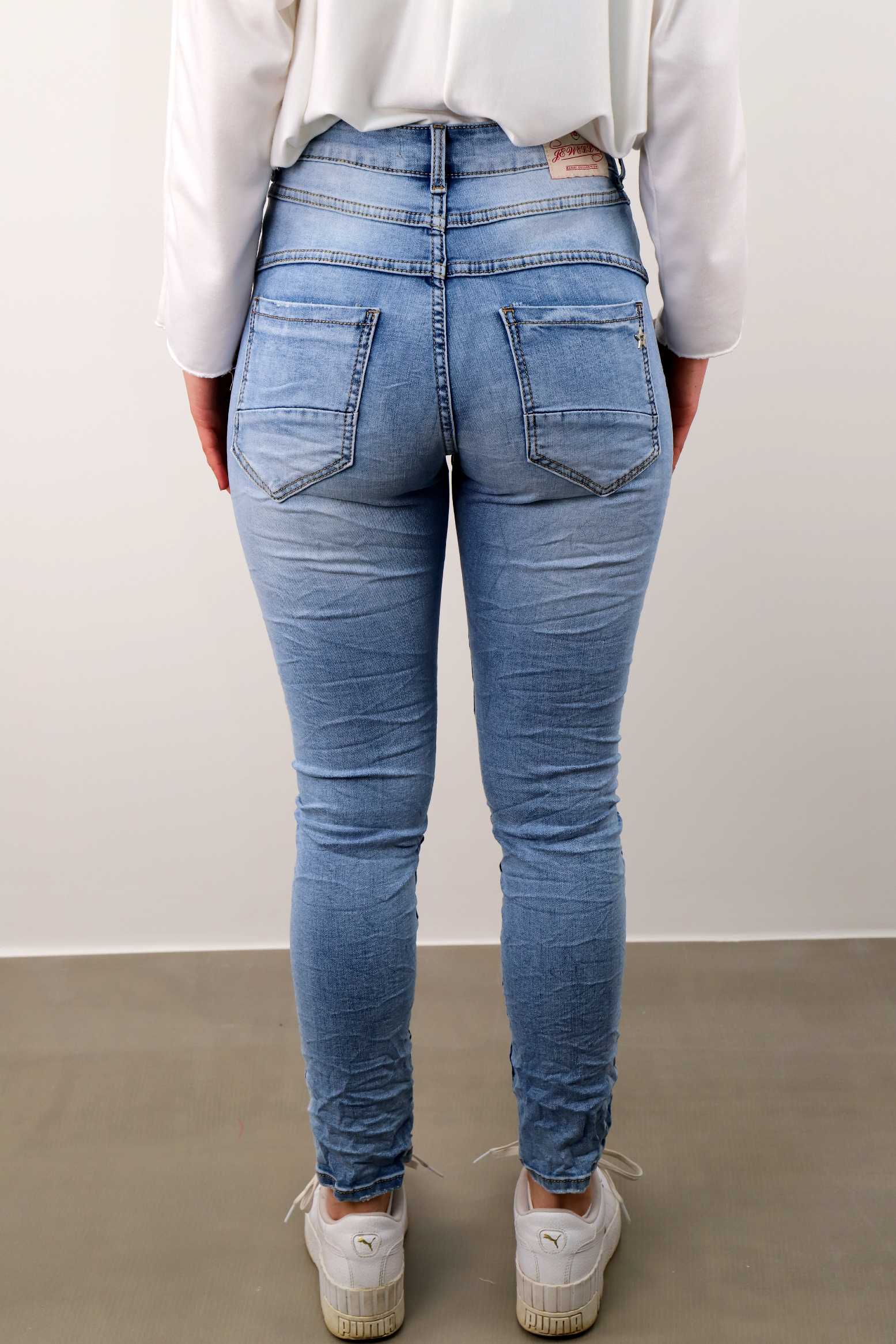 Jeans "Comfort" mit Knöpfen - Blau