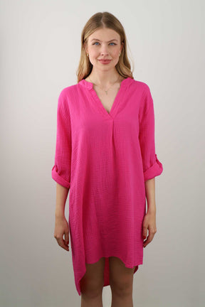 Musselin Kleid / Tunika - Pink