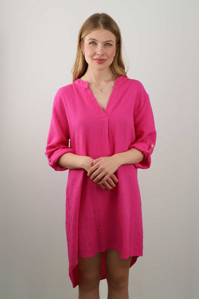 Musselin Kleid / Tunika - Pink