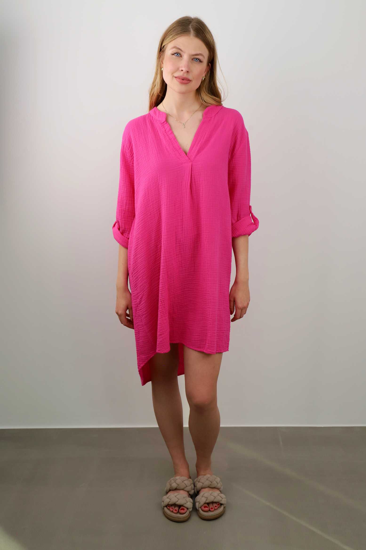 Musselin Kleid / Tunika - Pink