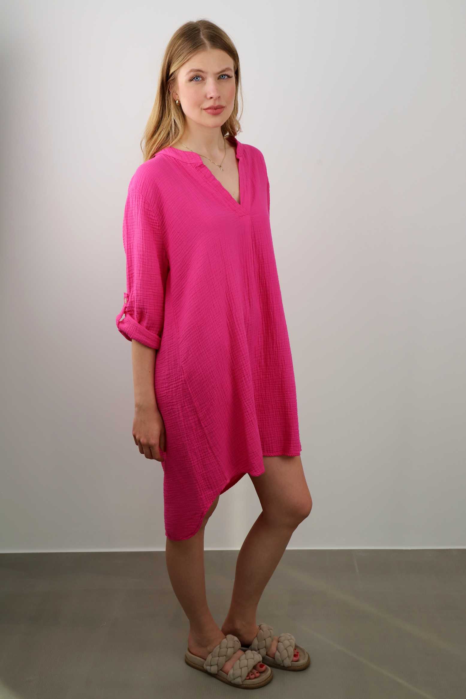 Musselin Kleid / Tunika - Pink