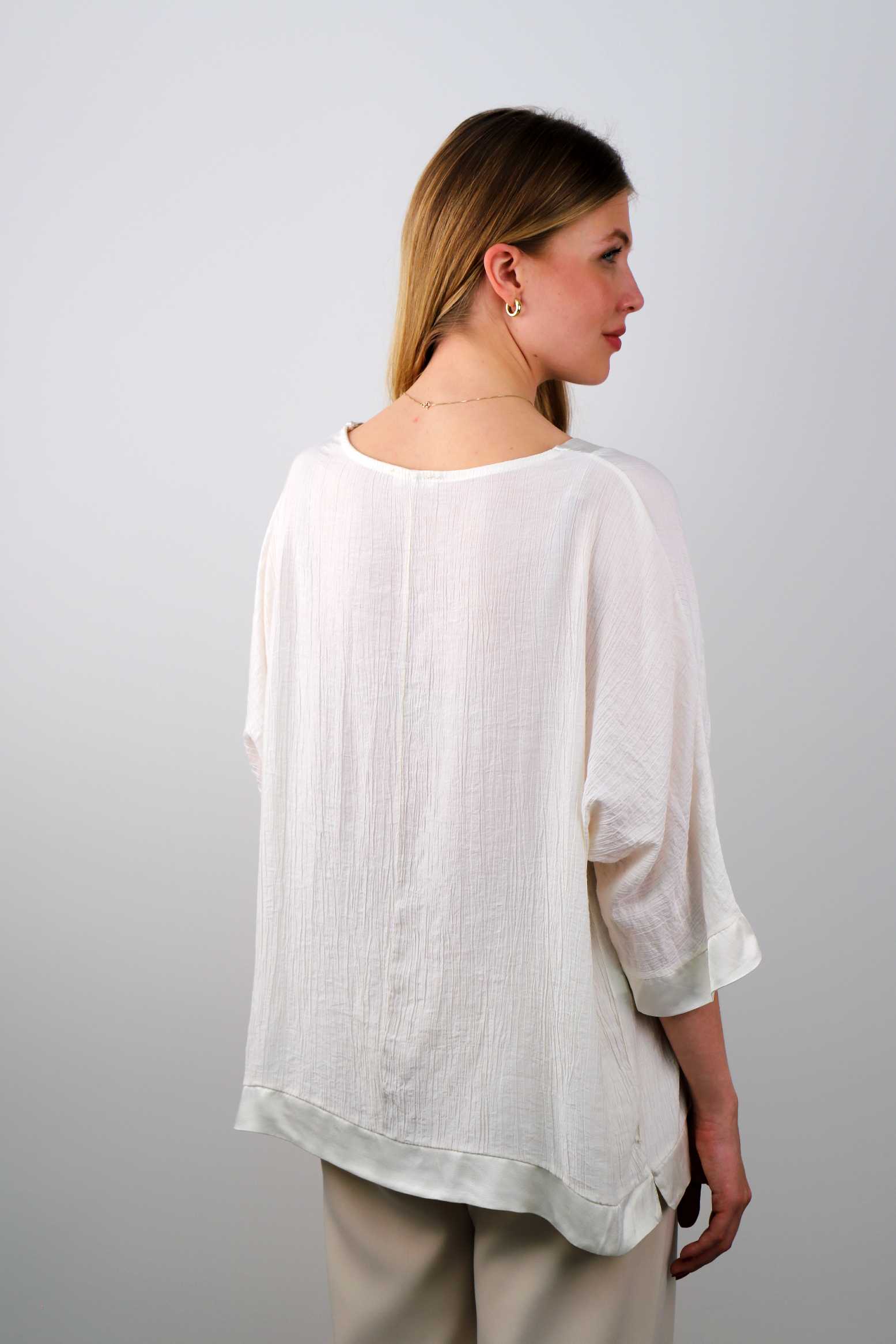 Bluse mit V-Neck - Weiß