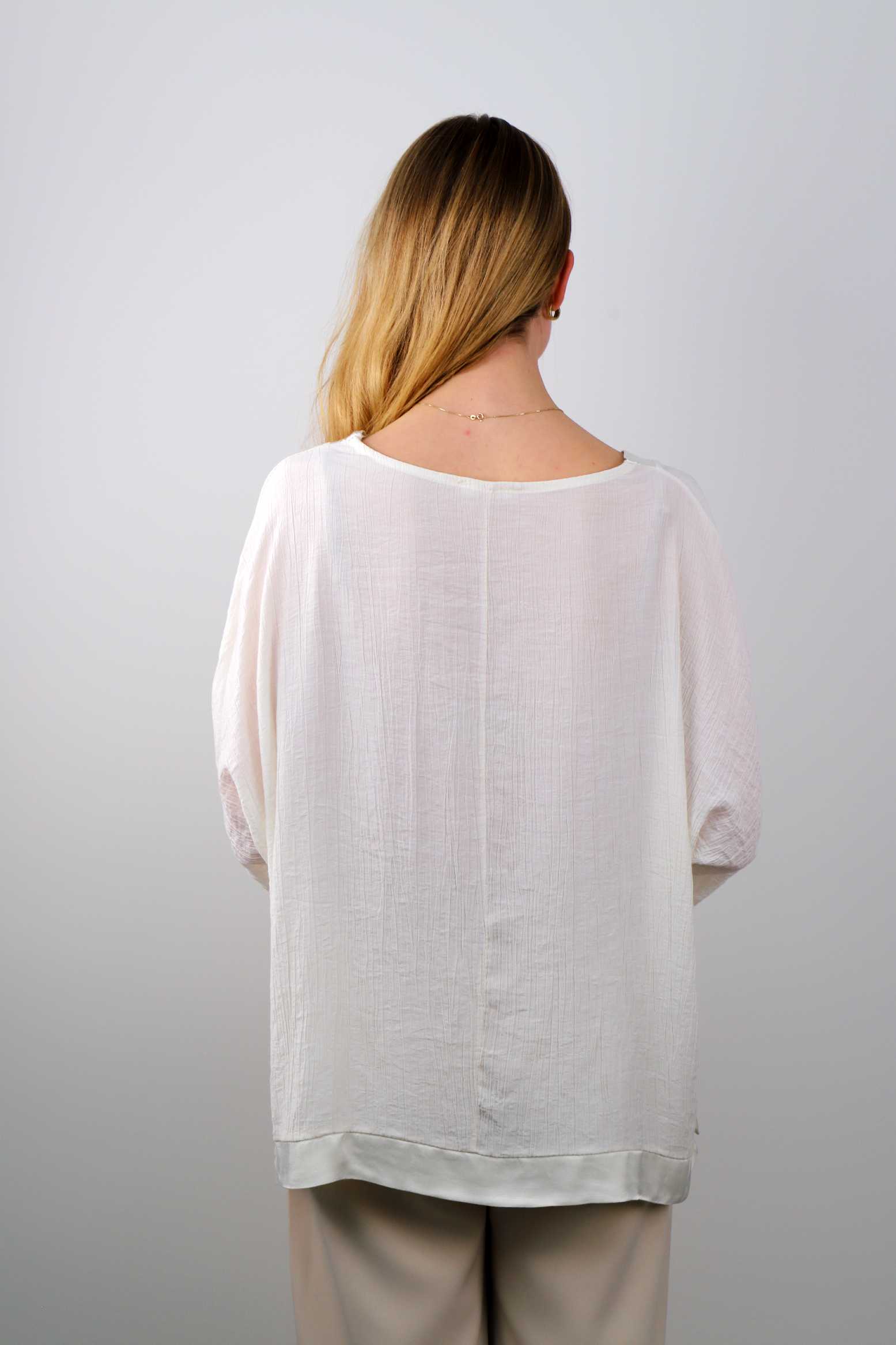 Bluse mit V-Neck - Weiß