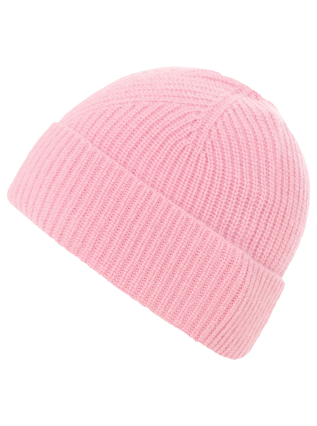 Zwillingsherz - Cashmere Rippstrick Mütze Kurz - Rosa