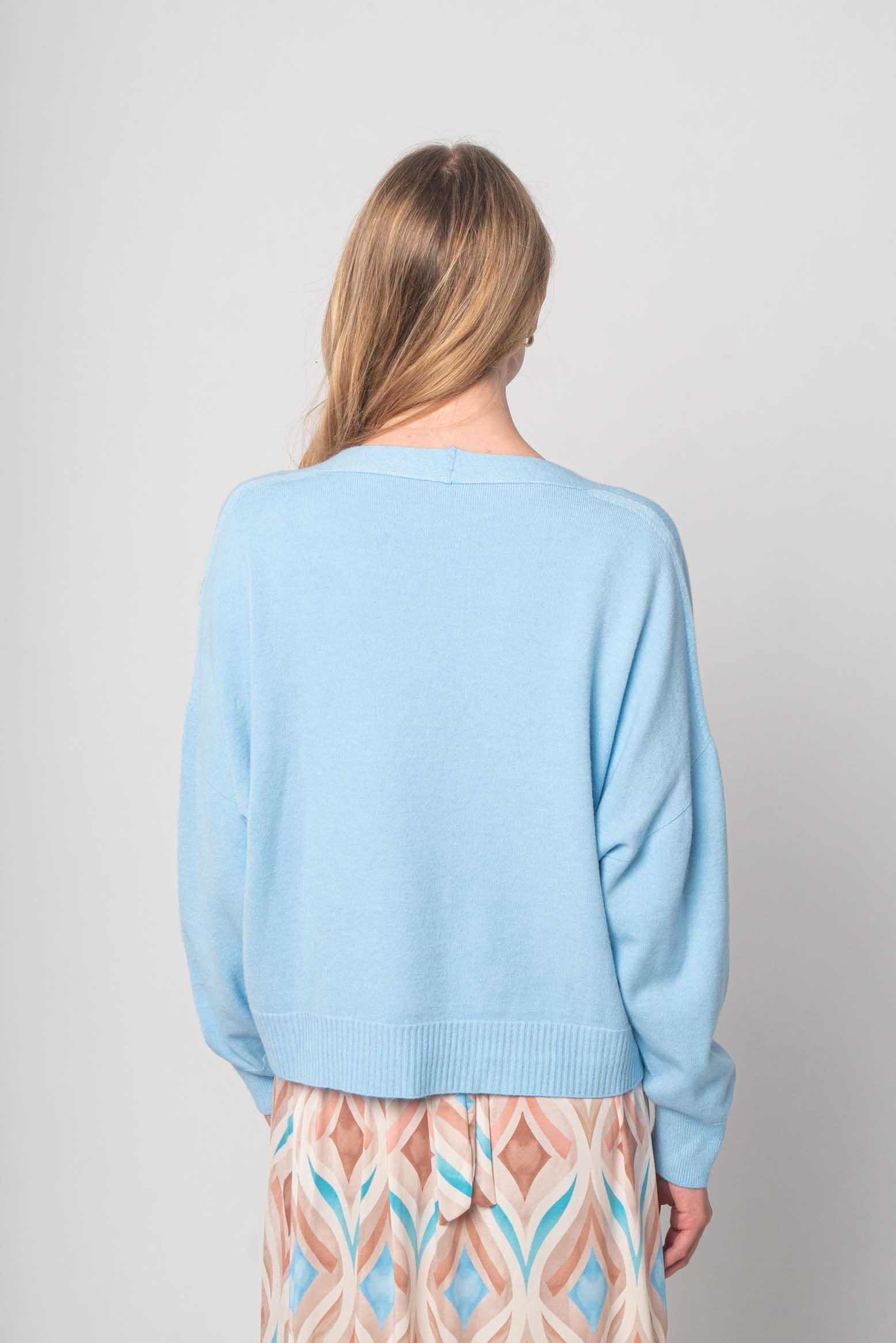 Lisa Style - Weicher Strick Cardigan - Hellblau