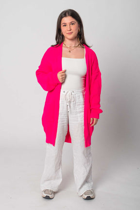 Flair - Strickjacke in trendigem Neonfarbton - Pink