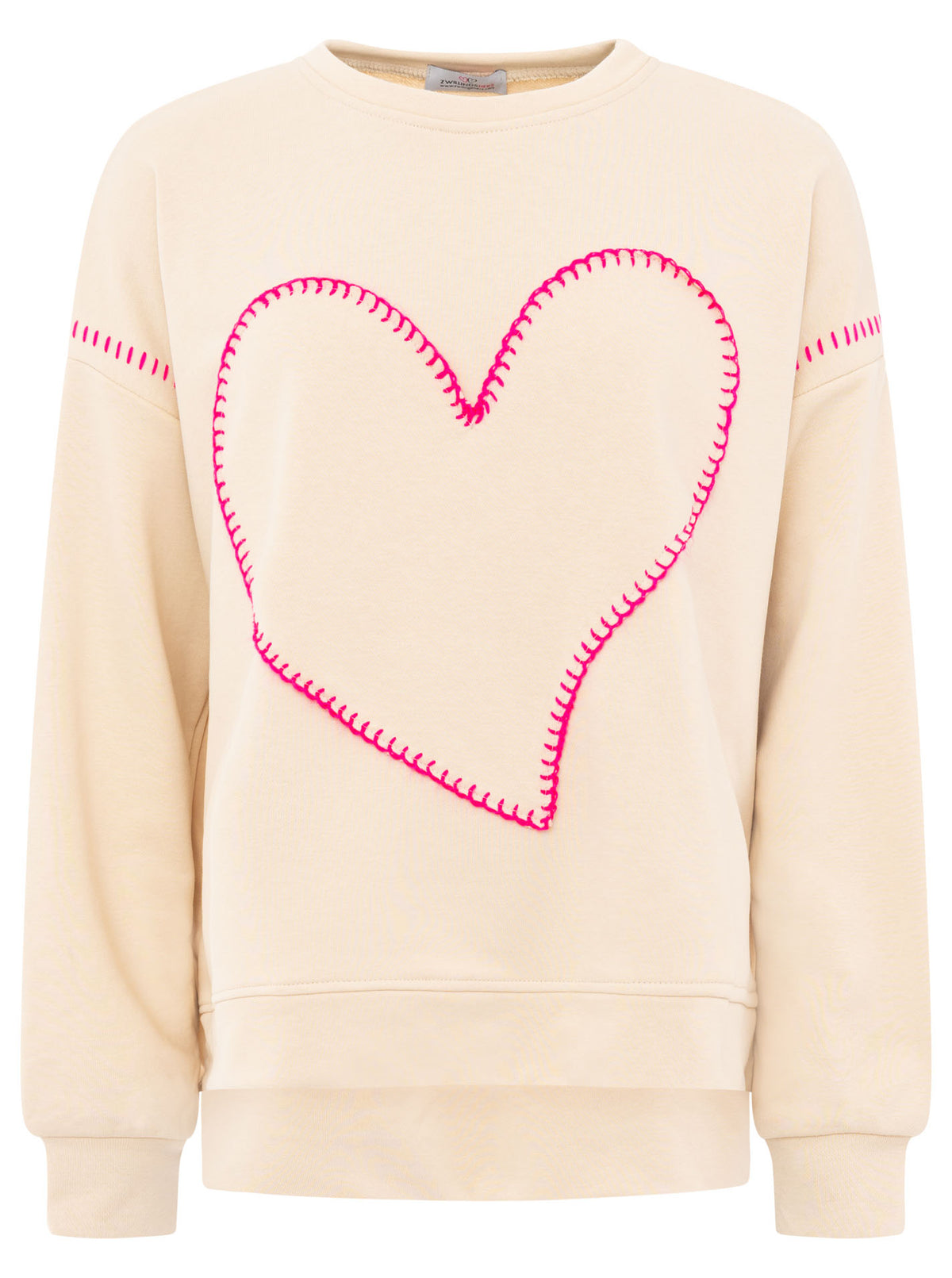 Zwillingsherz - Sweatshirt "Herz" - Beige/Pink