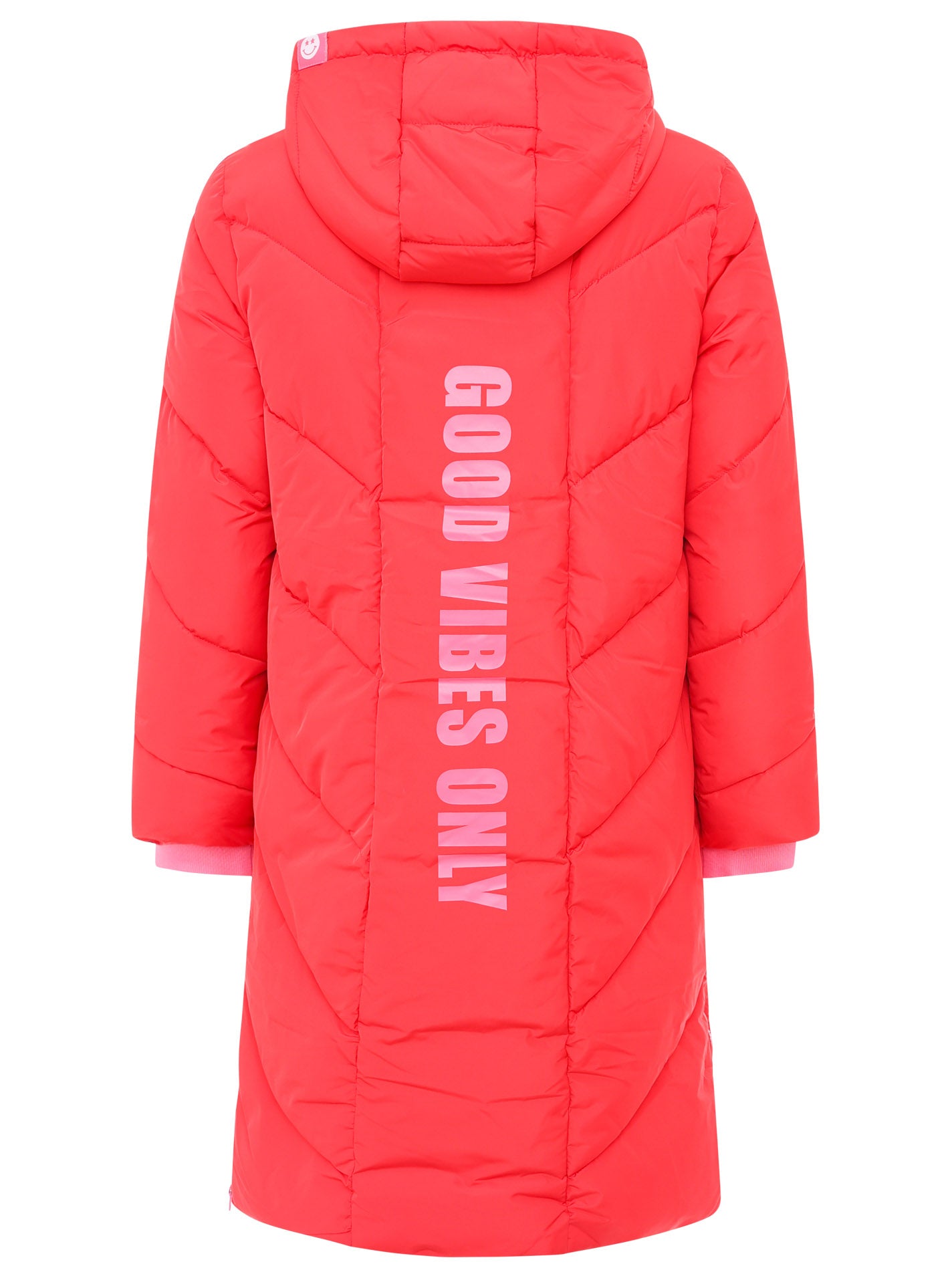 Zwillingsherz - Steppmantel / Steppjacke Good Vibes Only - Rot/Pink