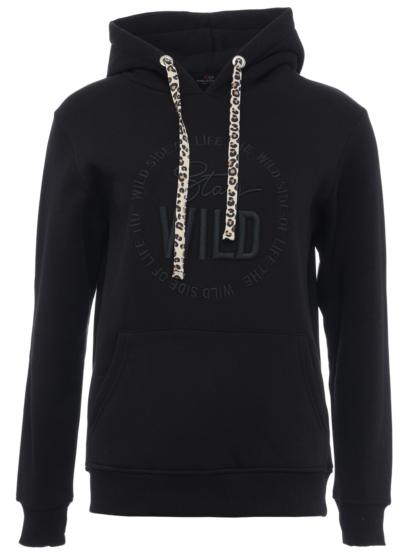 Zwillingsherz - Hoodie/Sweatshirt "Nelina Stay Wild Leo" - Schwarz