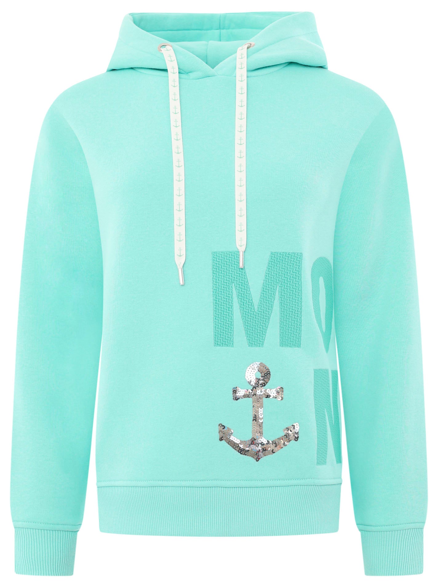 Zwillingsherz - Moin Hoodie/Sweatshirt mit Pailletten - Mint/Türkis