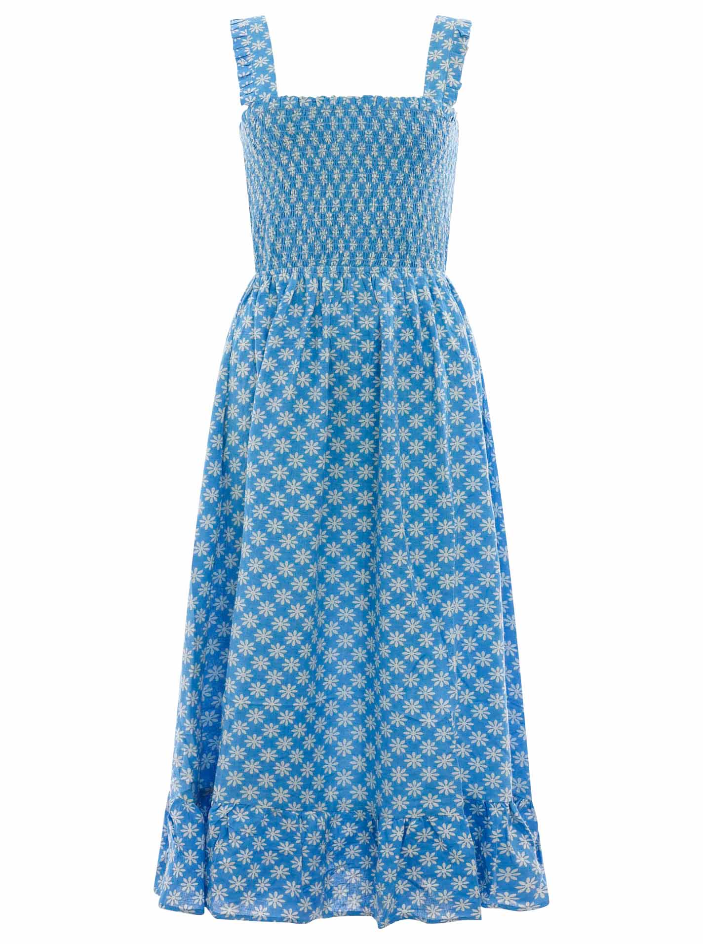 Zwillingsherz - Vikose/Leinen Maxikleid "Frida" - Blau