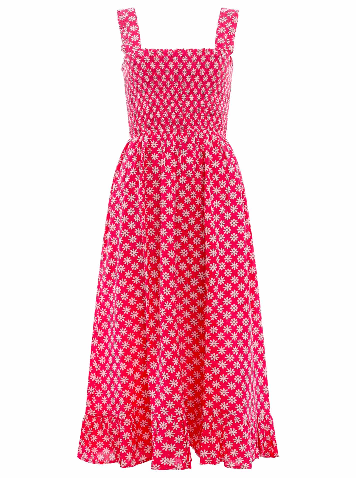 Zwillingsherz - Vikose/Leinen Maxikleid "Frida" - Pink