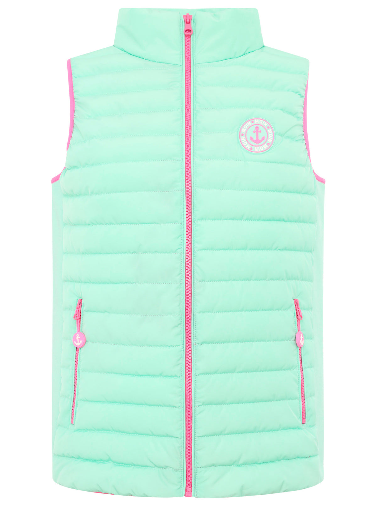 Zwillingsherz - Steppweste Kurz "Moin" - Mint/Pink