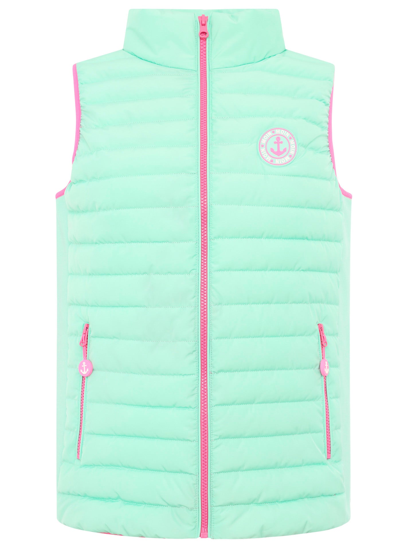 Zwillingsherz - Steppweste Kurz "Moin" - Mint/Pink