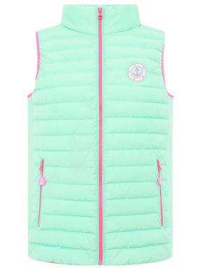 Zwillingsherz - Steppweste Kurz "Moin" - Mint/Pink