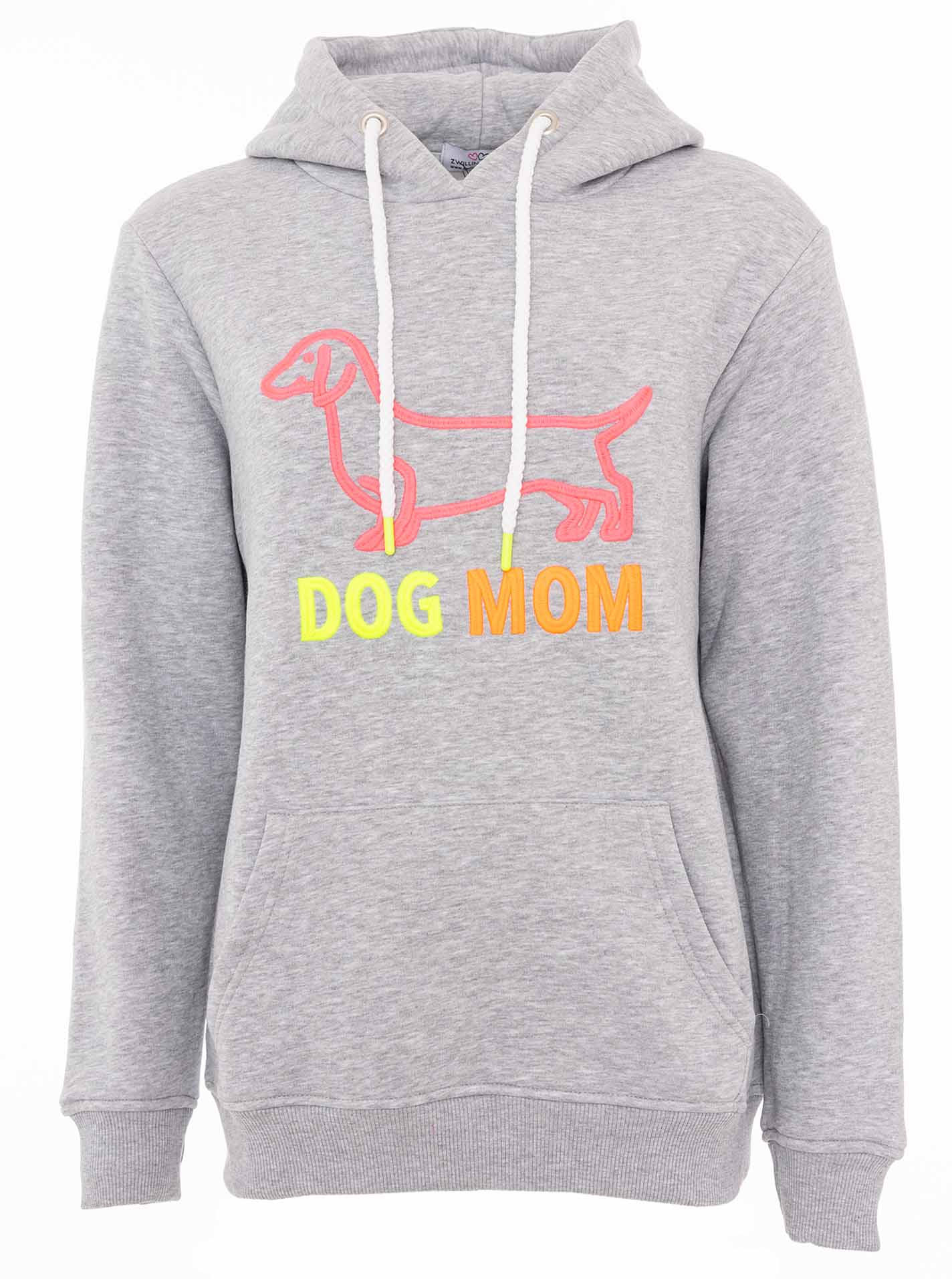 Zwillingsherz - Hoodie Neu "Dog Mom" - Grau