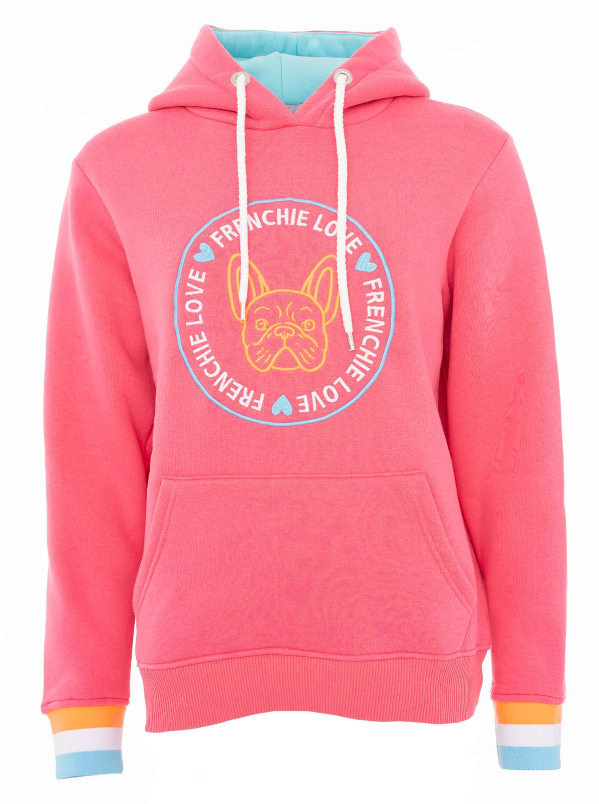 Zwillingsherz - Hoodie Neu "Frenchie Love" - Pink