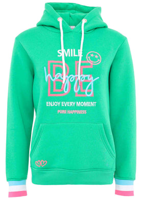 Zwillingsherz - Hoodie "Smile Be Happy" - Grün