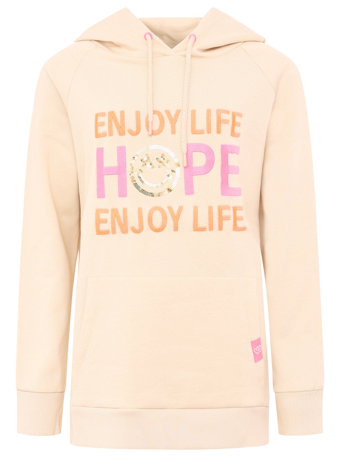 Zwillingsherz - Hoodie "Hope Enjoy Life" - Beige