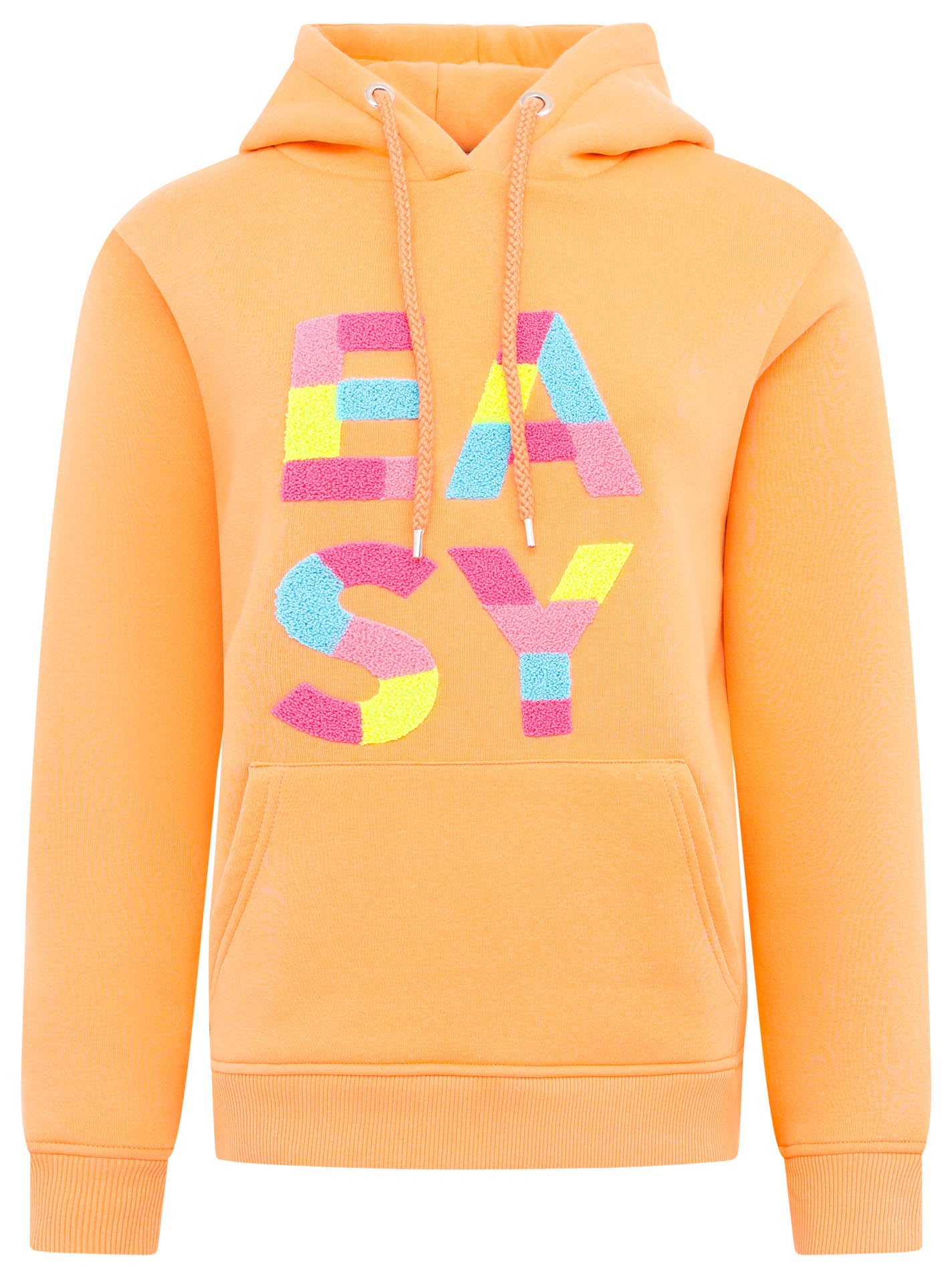 Zwillingsherz - Hoodie "Easy" mit hochwertigem Frottee Print - Apricot