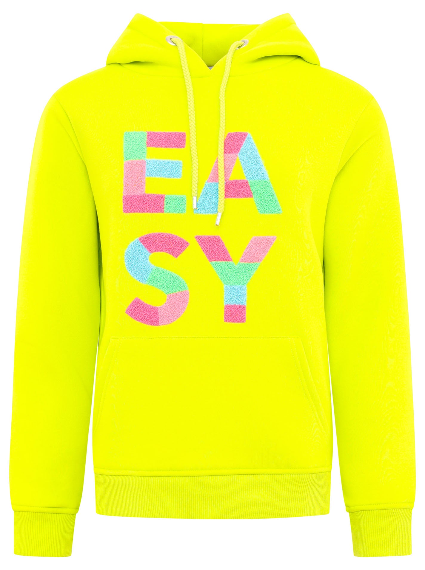 Zwillingsherz - Hoodie "Easy" mit hochwertigem Frottee Print - Lime